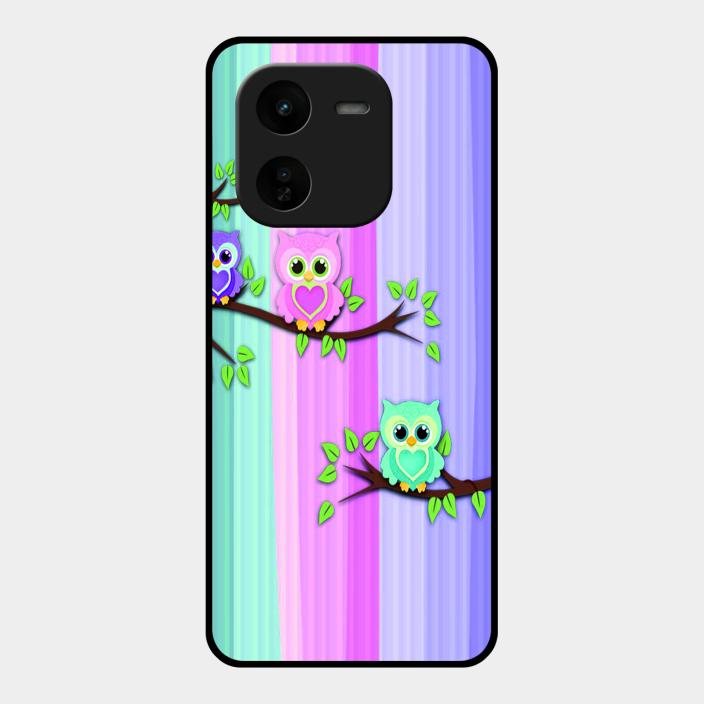 Owl Glossy Metal Case Cover For Iqoo Z9X 5G