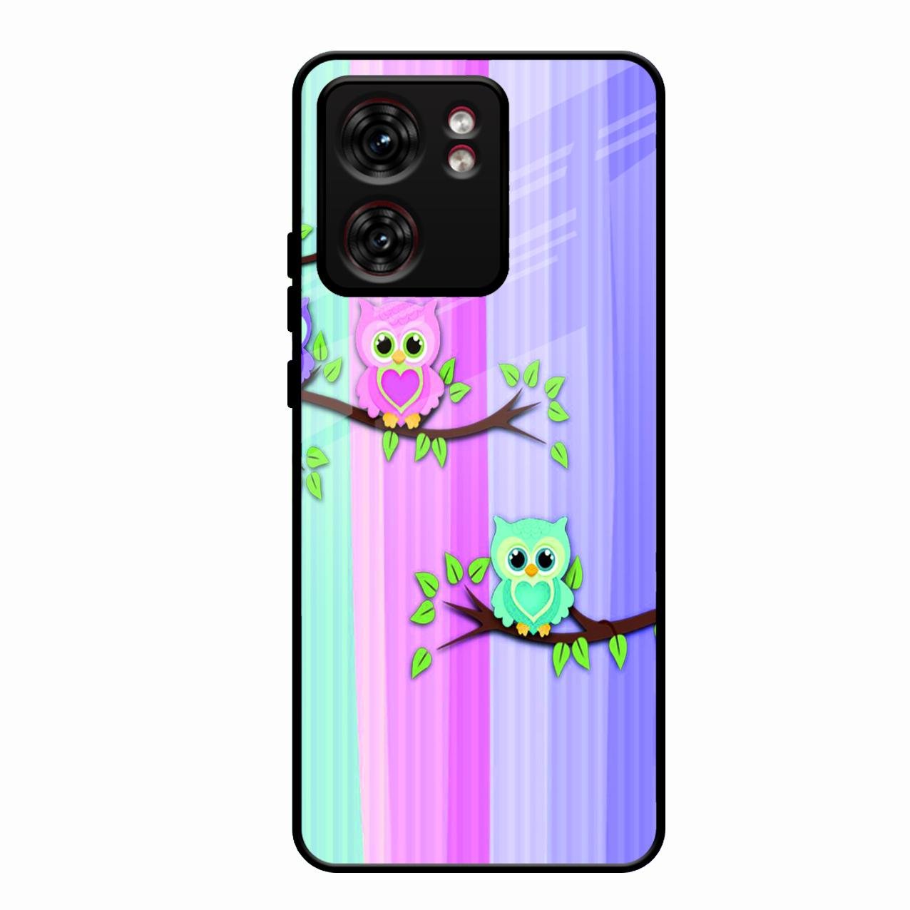 Owl Glossy Metal Case Cover For Motorola Edge 40