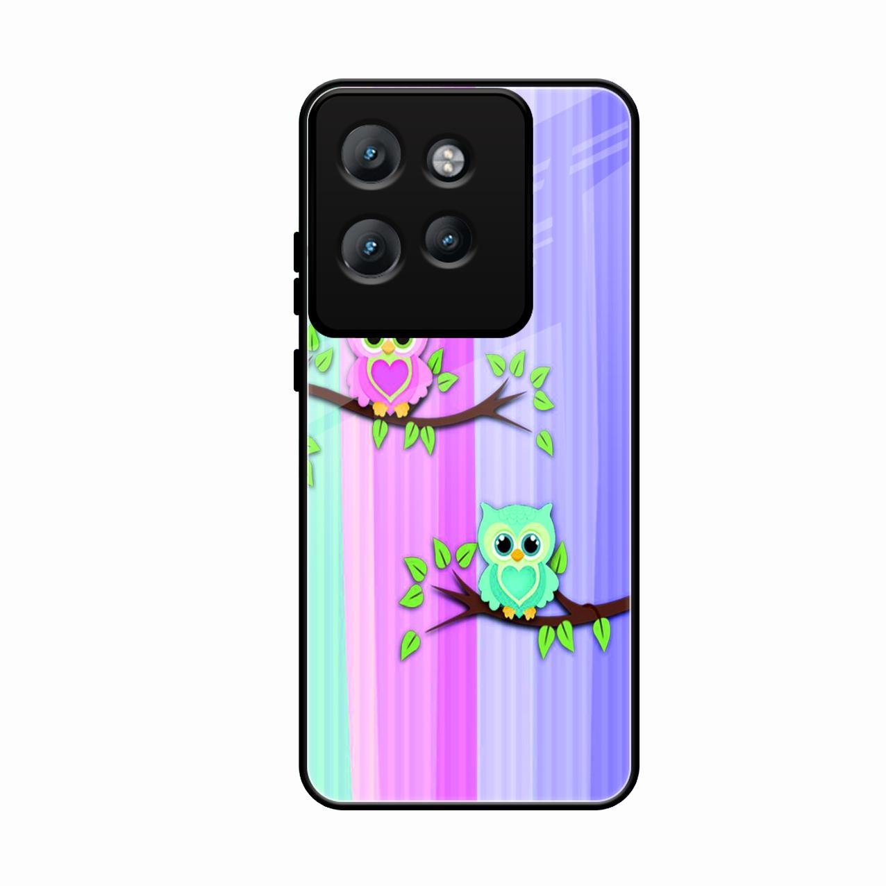 Owl Glossy Metal Case Cover For Motorola Edge 50
