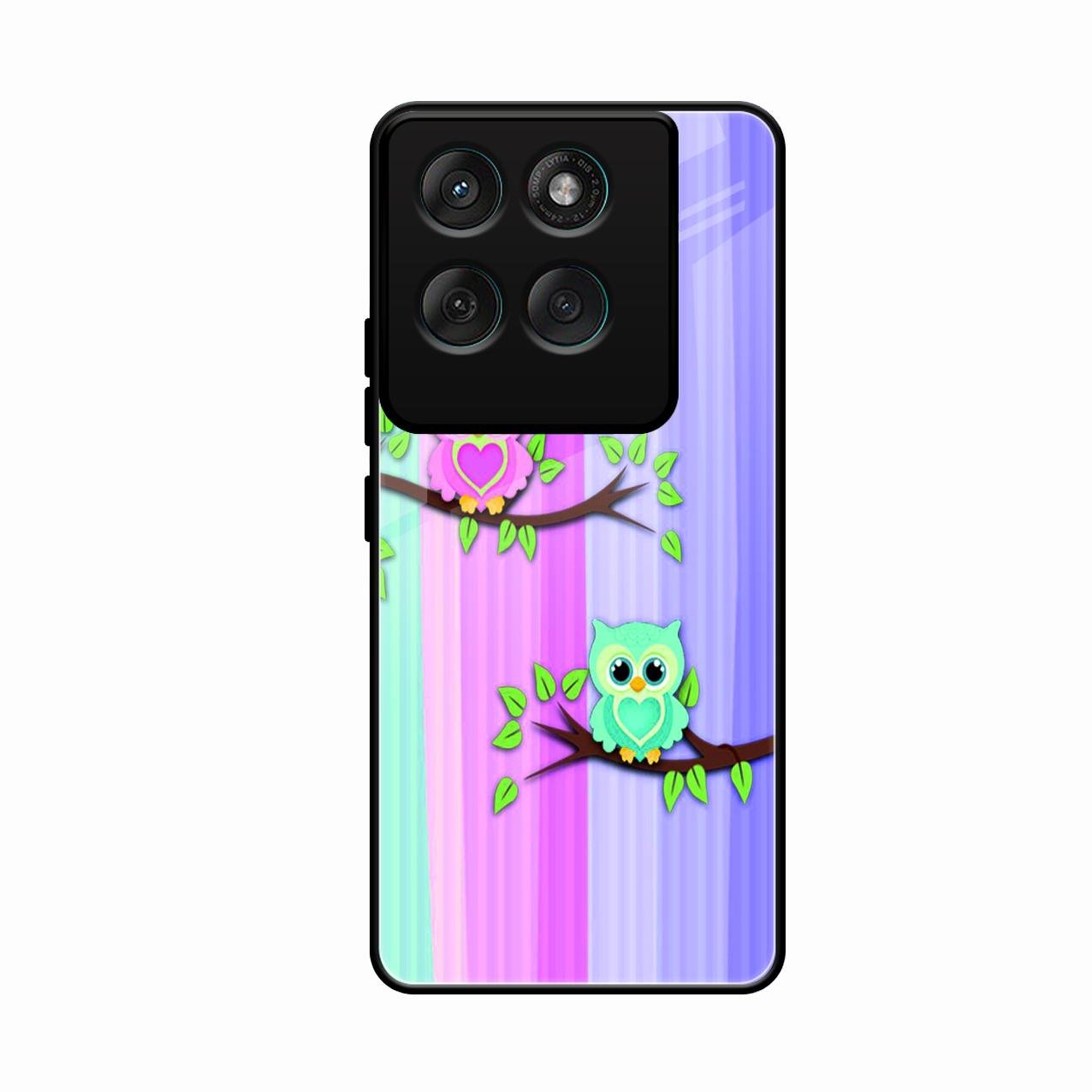 Owl Glossy Metal Case Cover For Motorola Edge 60 Pro 5G