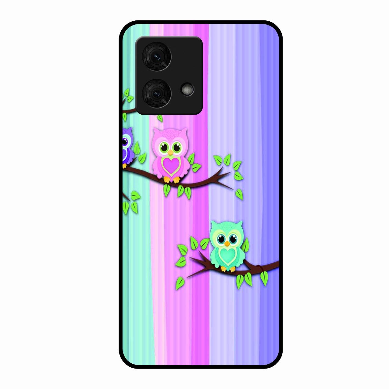 Owl Glossy Metal Case Cover For Motorola g84 5G