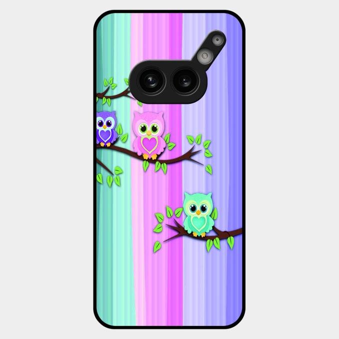 Owl Glossy Metal Case Cover For Nothing Phone 2A Plus