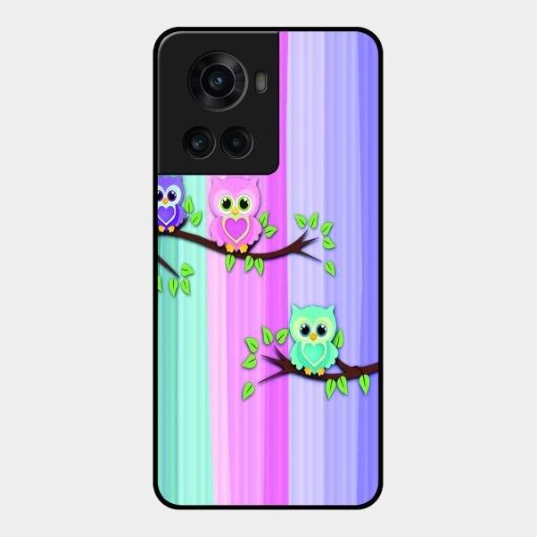 Owl Glossy Metal Case Cover For Oneplus 10R 5G