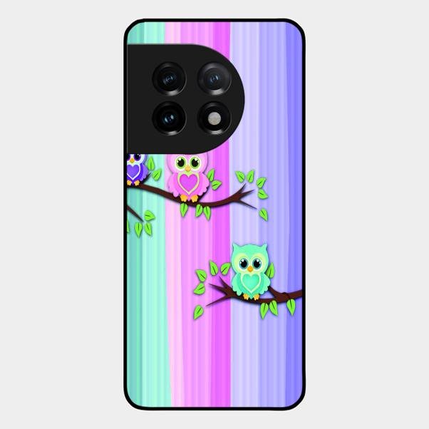 Owl Glossy Metal Case Cover For Oneplus 11 5G