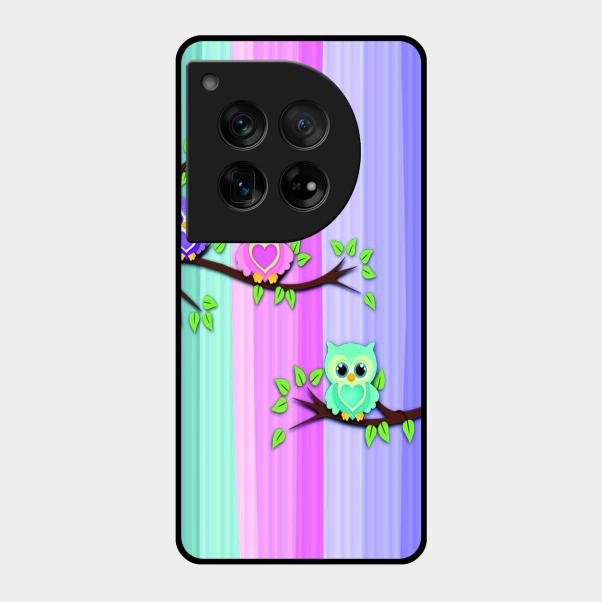 Owl Glossy Metal Case Cover For Oneplus 12 5G