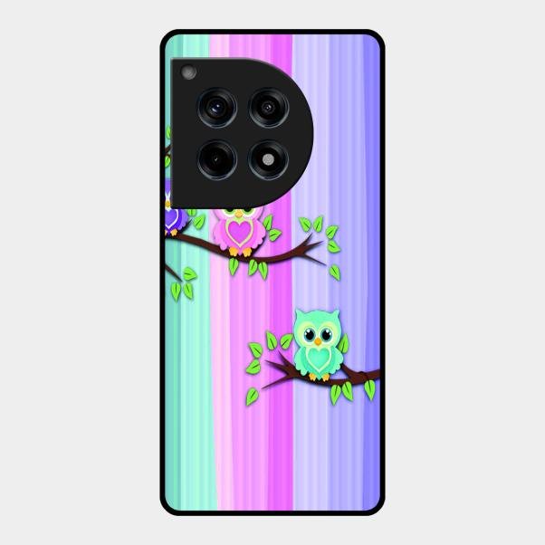 Owl Glossy Metal Case Cover For Oneplus 12R 5G