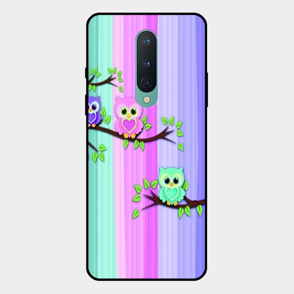 Owl Glossy Metal Case Cover For Oneplus 8