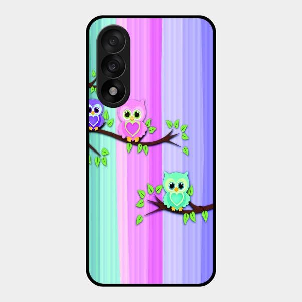 Owl Glossy Metal Case Cover For Oneplus Nord 5 5G