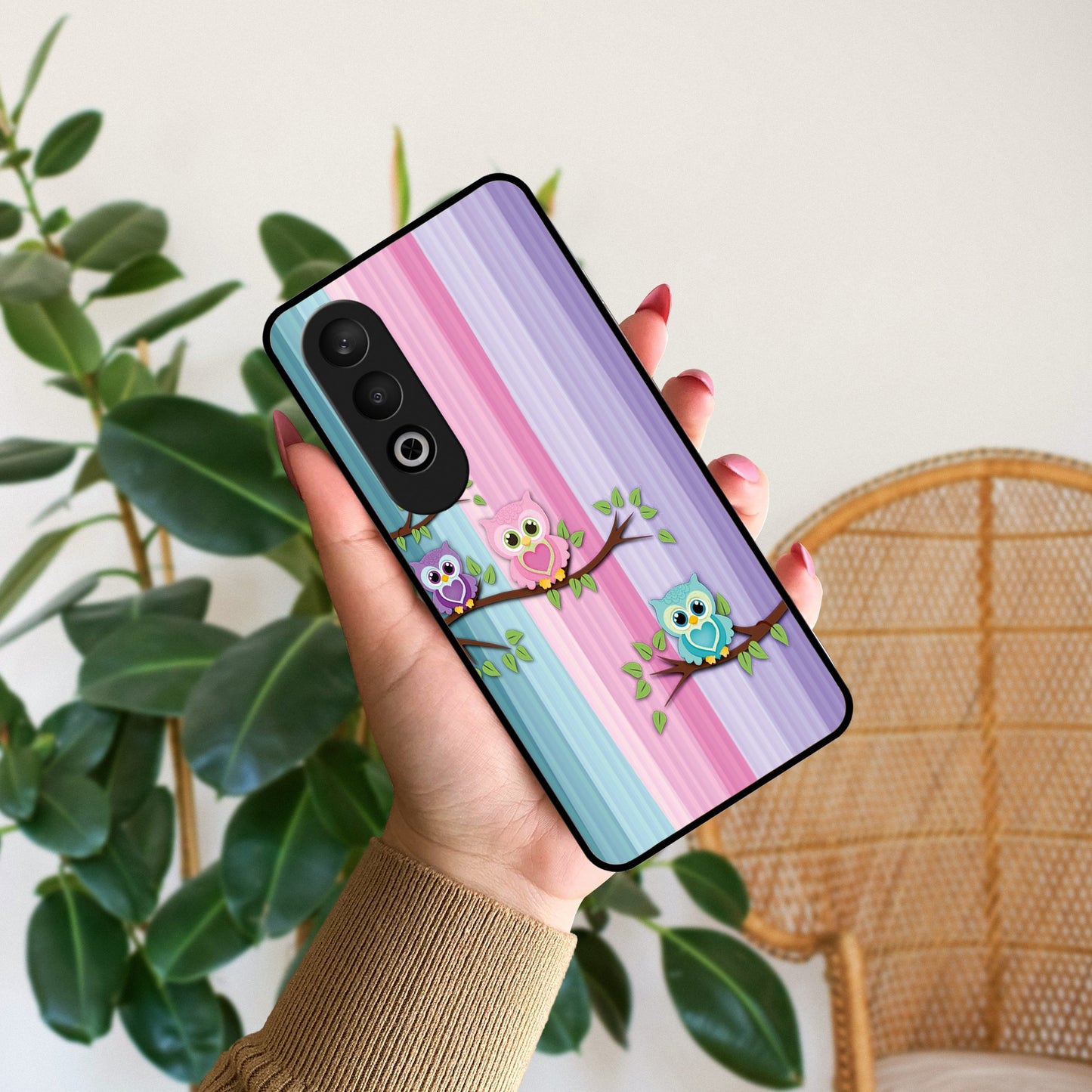Owl Glossy Metal Case Cover For OnePlus