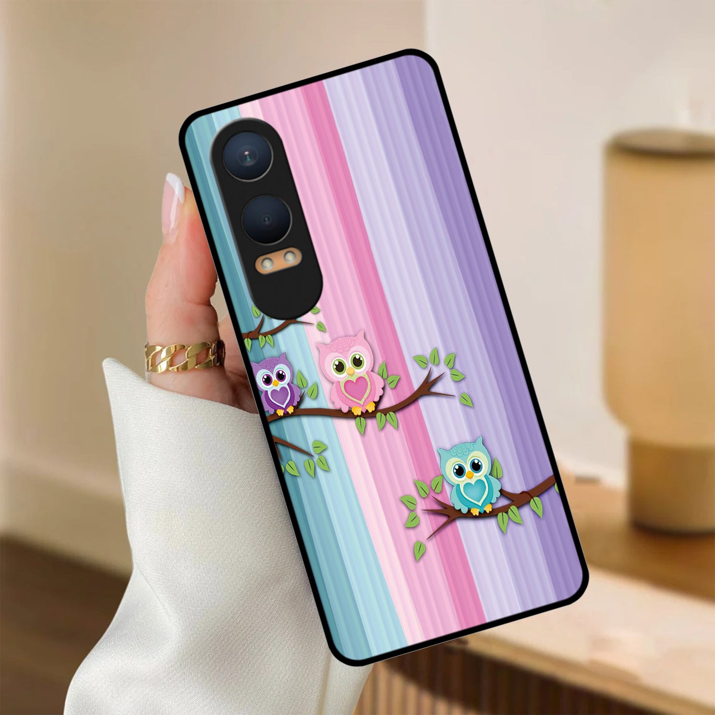 Owl Glossy Metal Case Cover For OnePlus