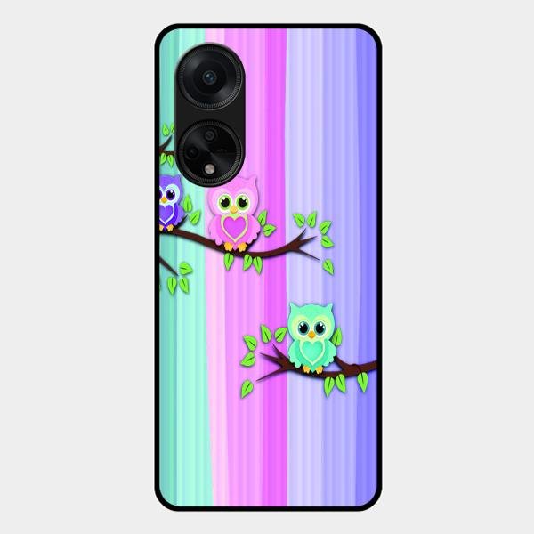 Owl Glossy Metal Case Cover For Oppo F23 5G