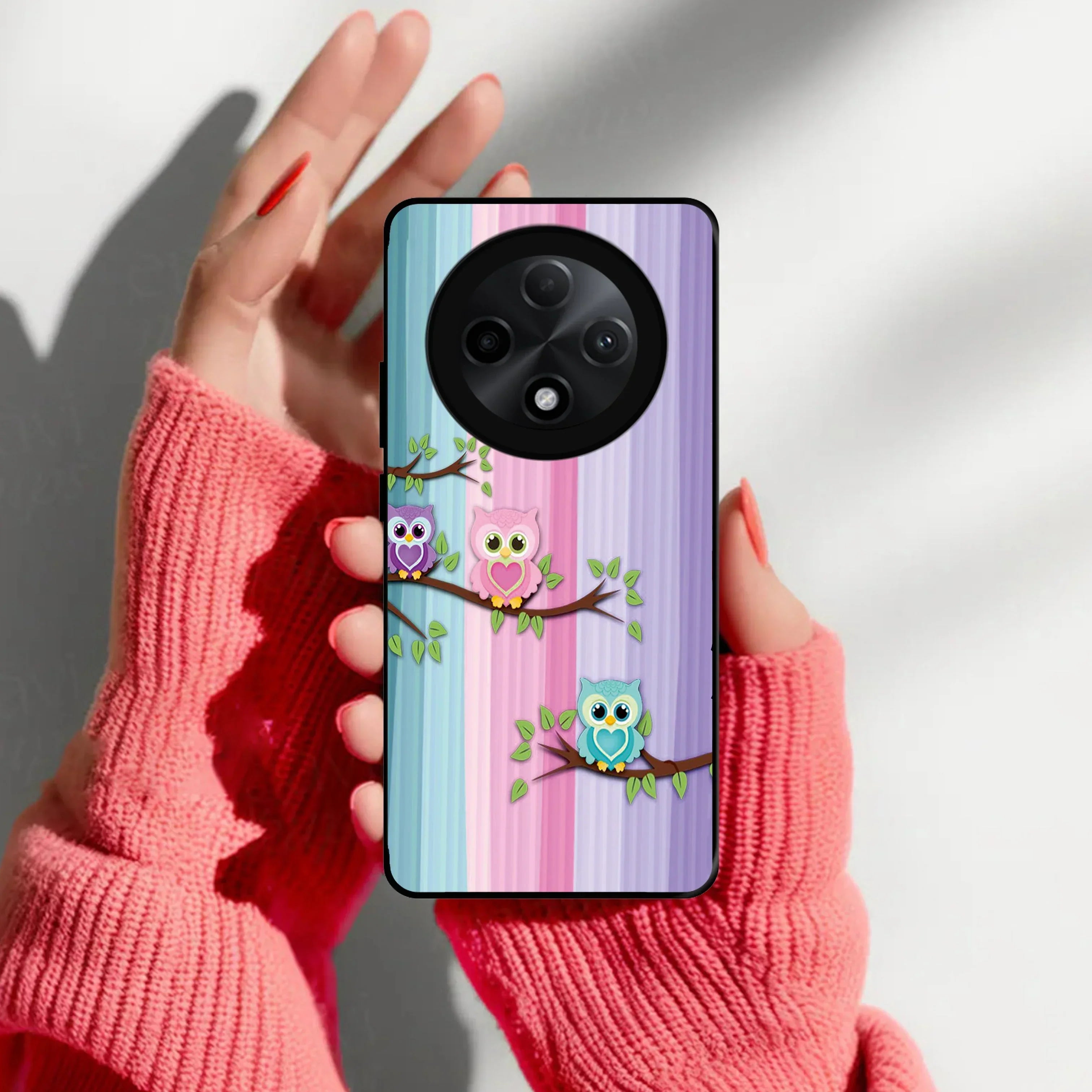 Owl Glossy Metal Case Cover For Oppo - ShopOnCliQ
