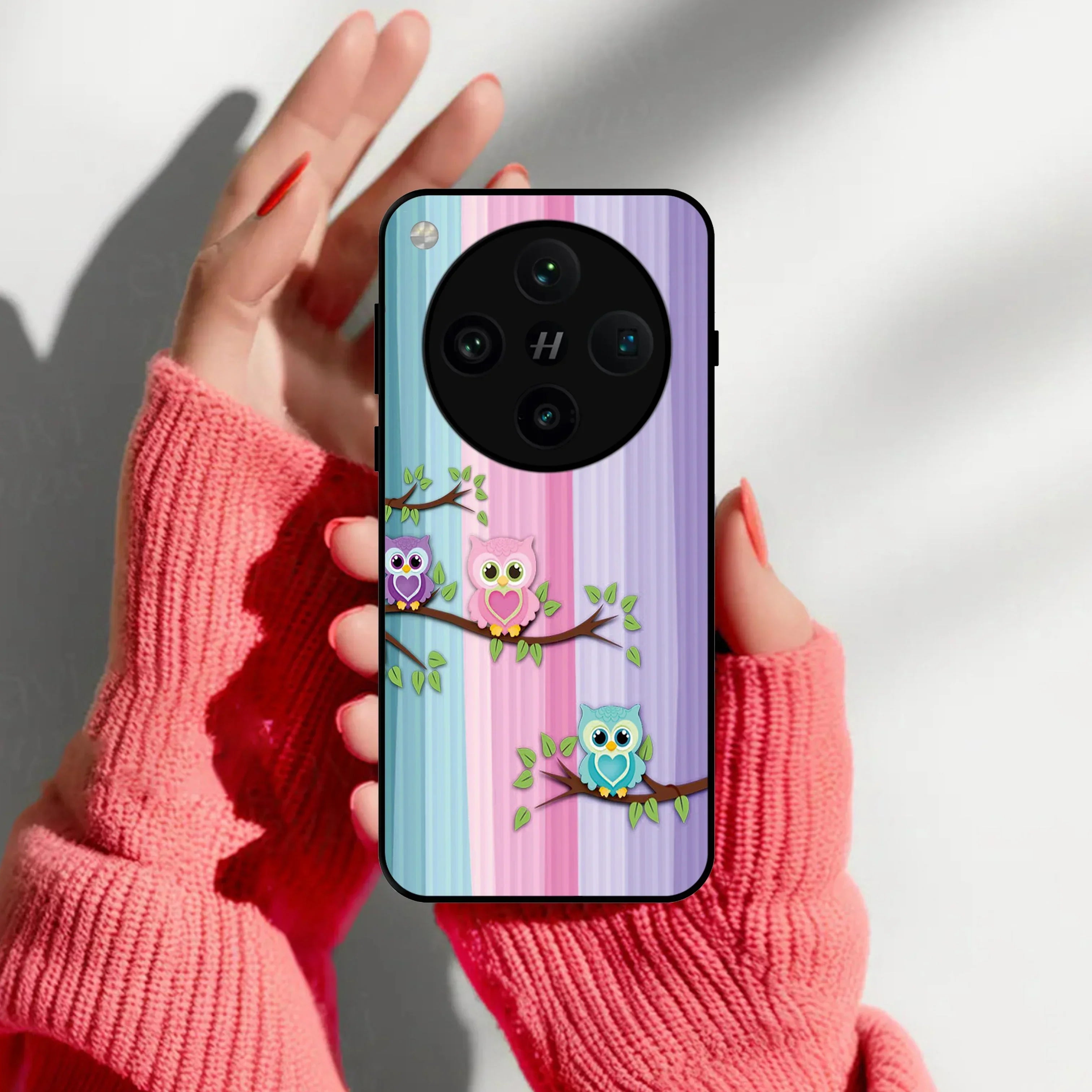 Owl Glossy Metal Case Cover For Oppo - ShopOnCliQ
