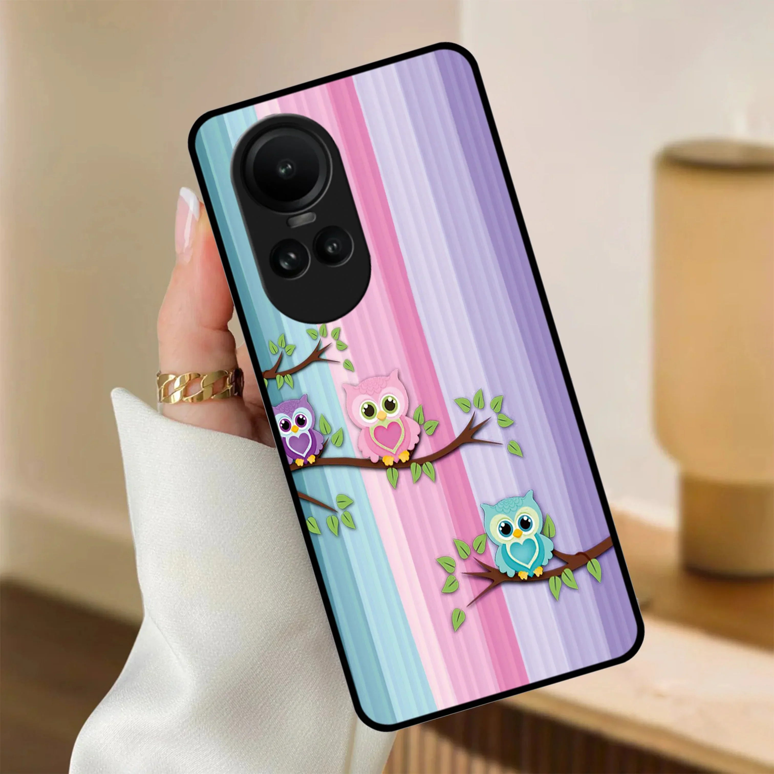 Owl Glossy Metal Case Cover For Oppo - ShopOnCliQ