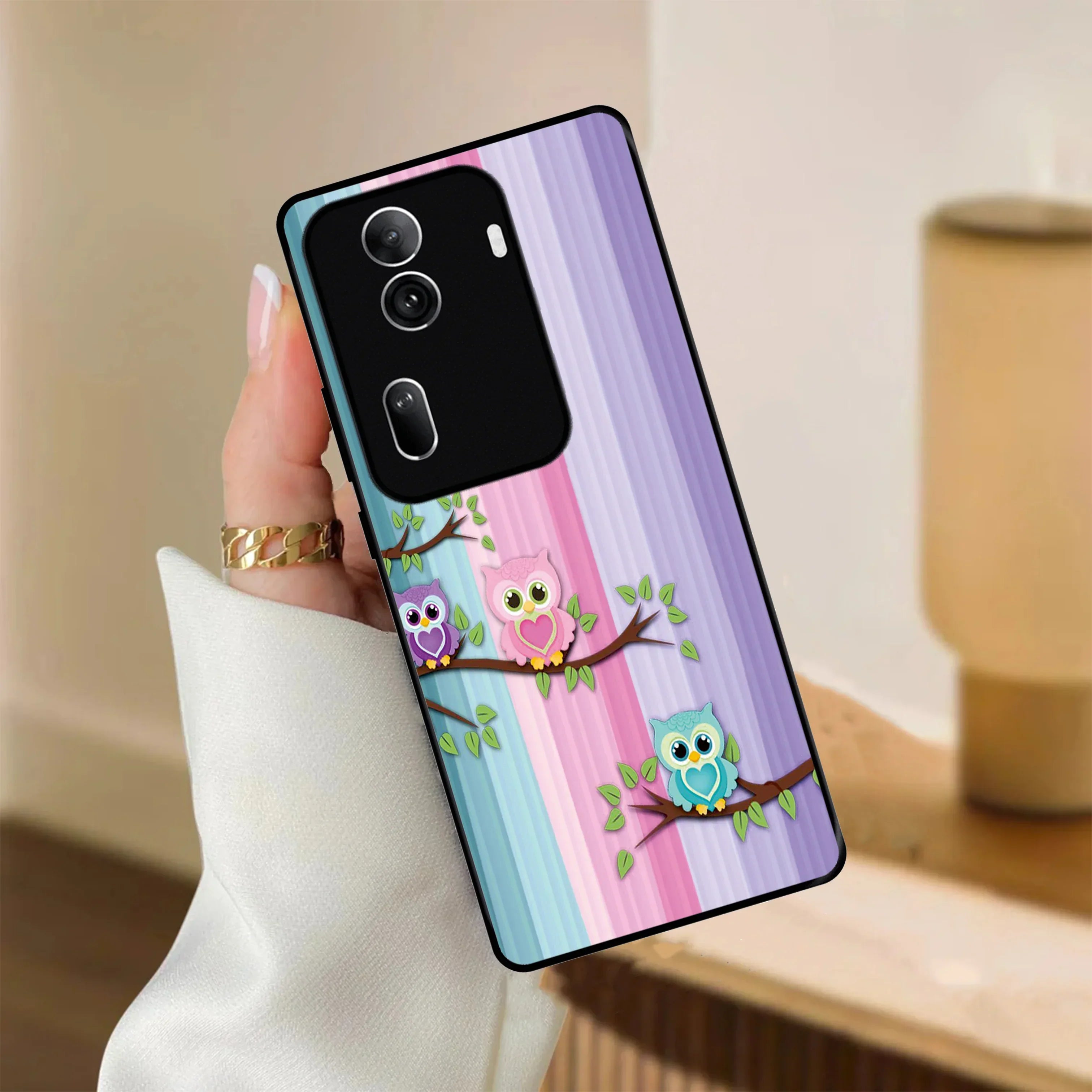 Owl Glossy Metal Case Cover For Oppo - ShopOnCliQ