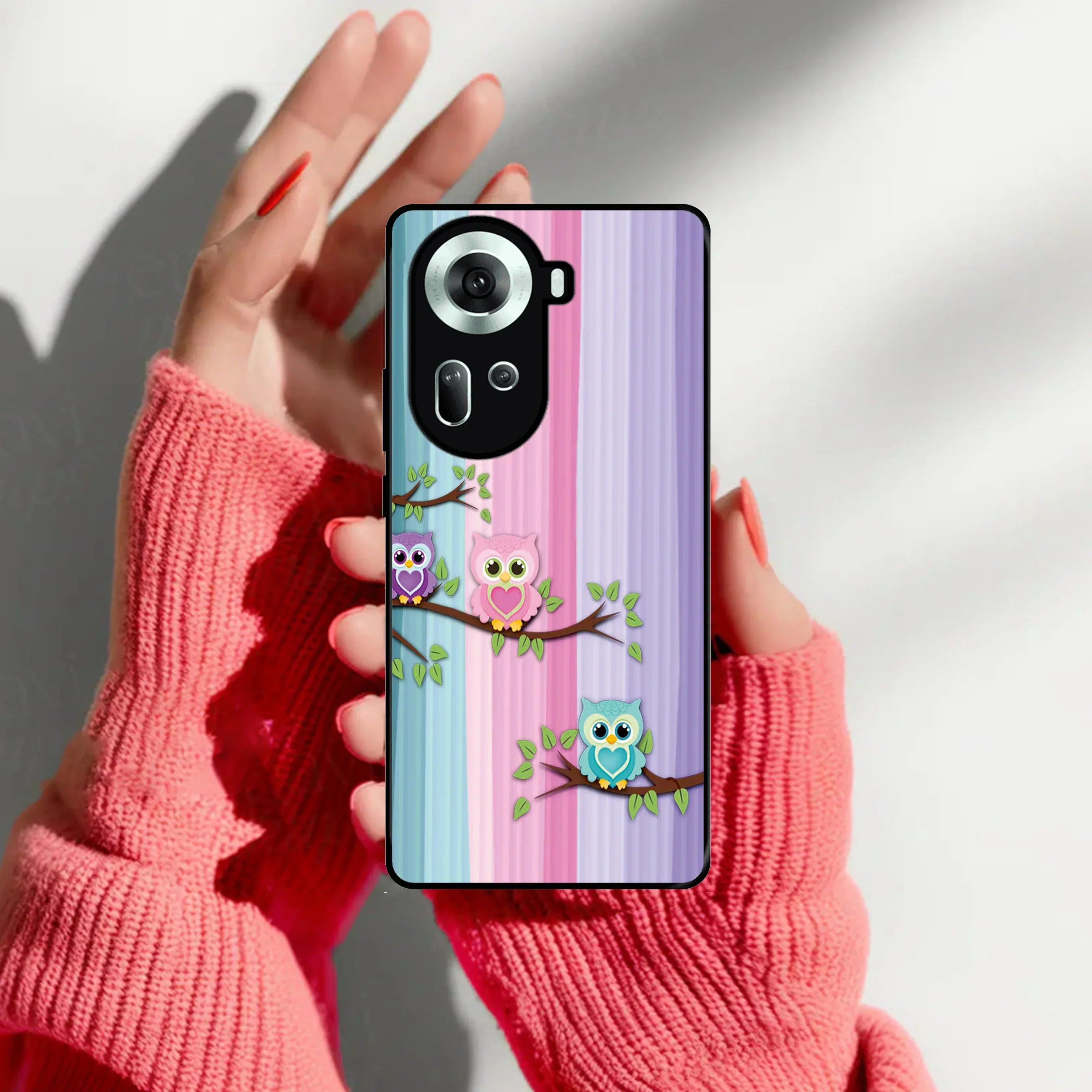 Owl Glossy Metal Case Cover For Oppo - ShopOnCliQ