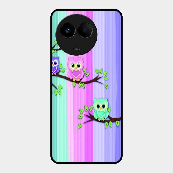 Owl Glossy Metal Case Cover For Realme 11 5G