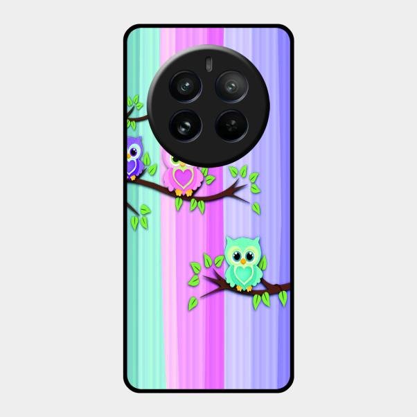 Owl Glossy Metal Case Cover For Realme 12 Pro Plus 5G