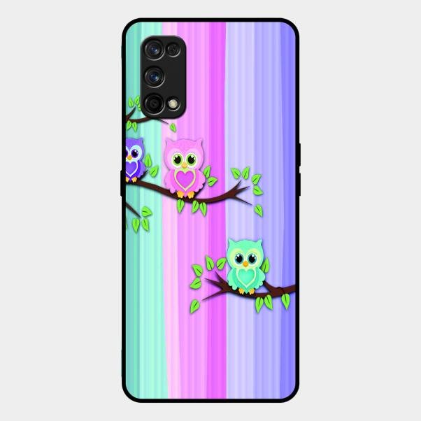 Owl Glossy Metal Case Cover For Realme 7 Pro