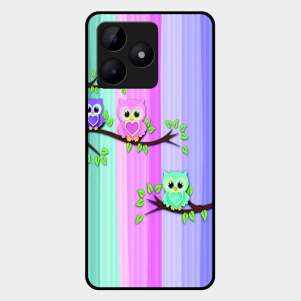 Owl Glossy Metal Case Cover For Realme C53