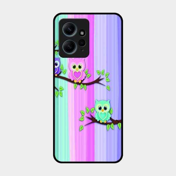Owl Glossy Metal Case Cover For Redmi Note 12 4G