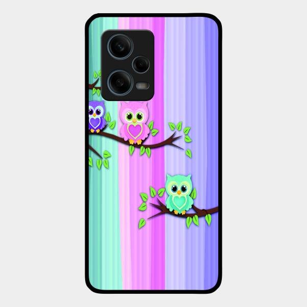 Owl Glossy Metal Case Cover For Redmi Note 12 Pro Plus 5G