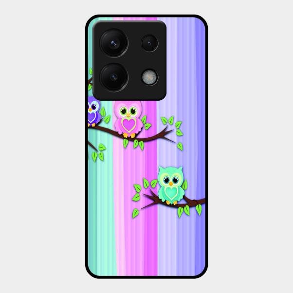 Owl Glossy Metal Case Cover For Redmi Note 13 Pro 5G