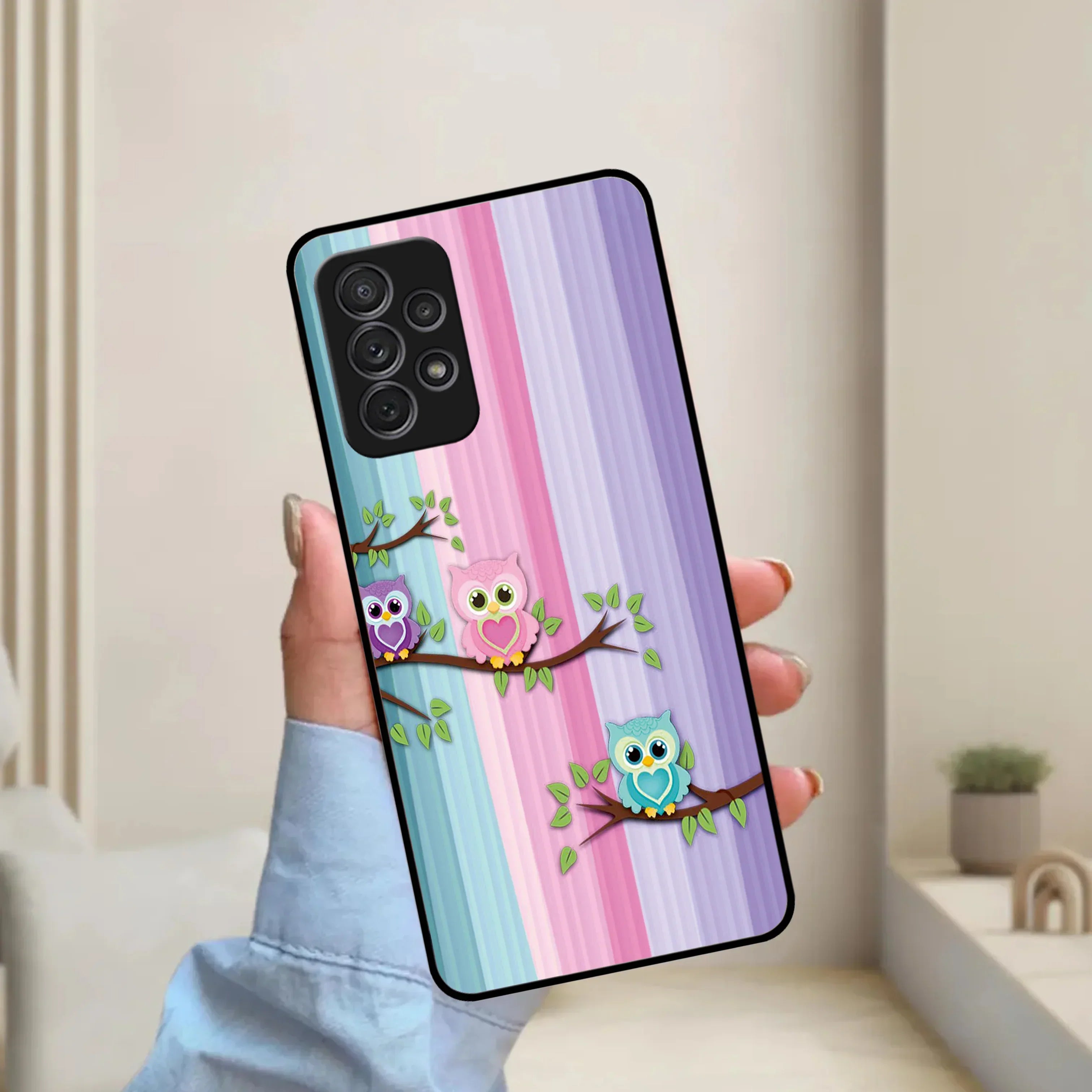 Owl Glossy Metal Case Cover For Samsung - ShopOnCliQ