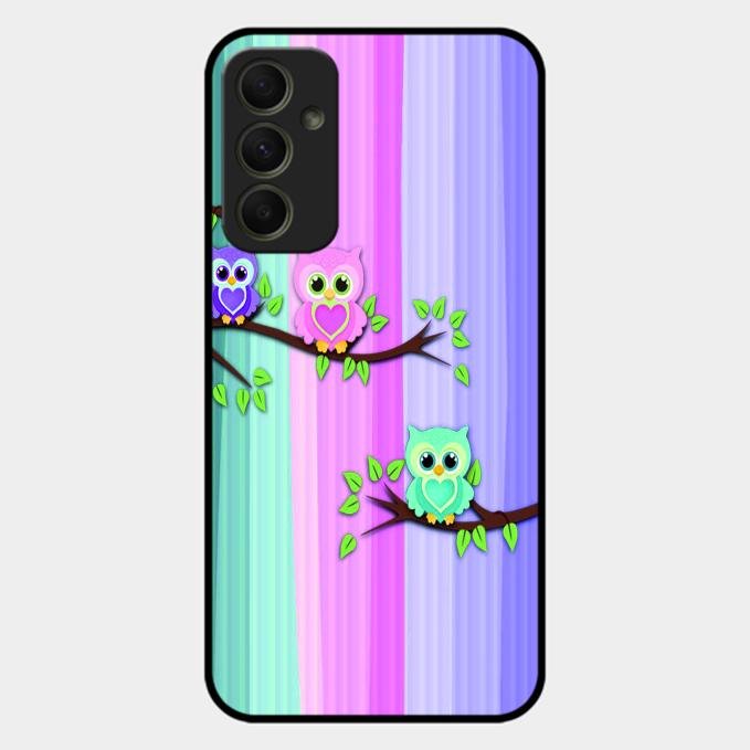Owl Glossy Metal Case Cover For Samsung Galaxy A34 5G