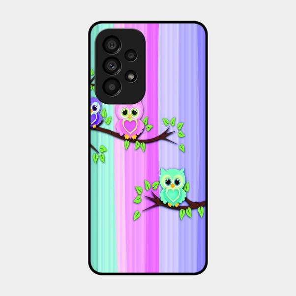 Owl Glossy Metal Case Cover For Samsung Galaxy A53 5G