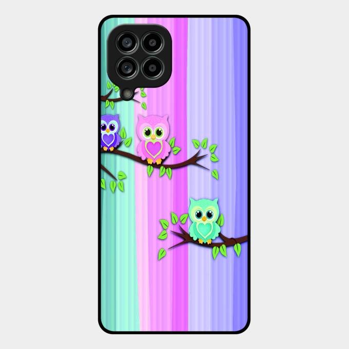 Owl Glossy Metal Case Cover For Samsung Galaxy M53 5G