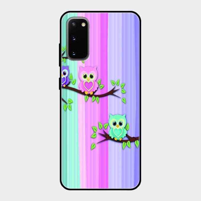 Owl Glossy Metal Case Cover For Samsung Galaxy S20