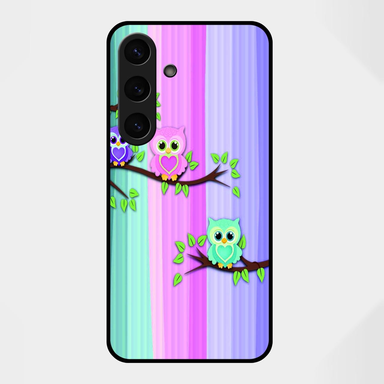 Owl Glossy Metal Case Cover For Samsung Galaxy S25 FE 5G