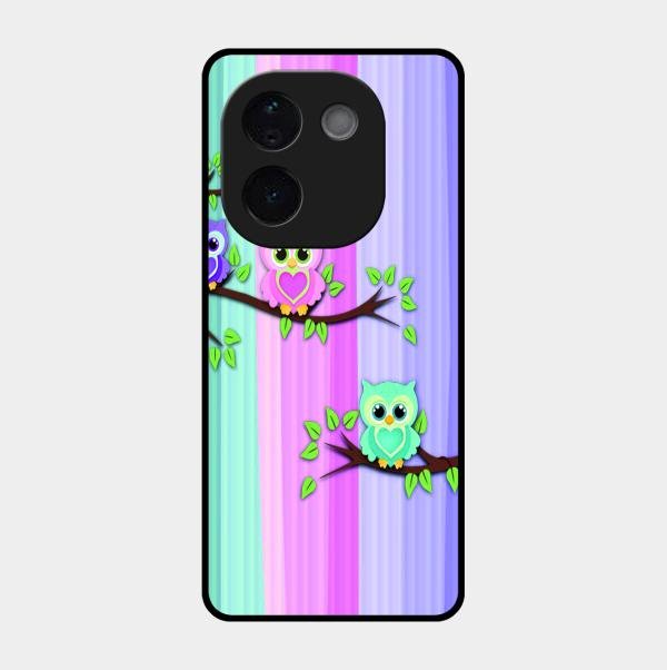 Owl Glossy Metal Case Cover For Vivo T3 Pro 5G