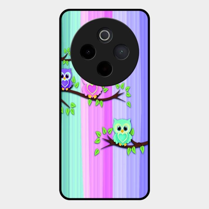 Owl Glossy Metal Case Cover For Vivo T4 5G