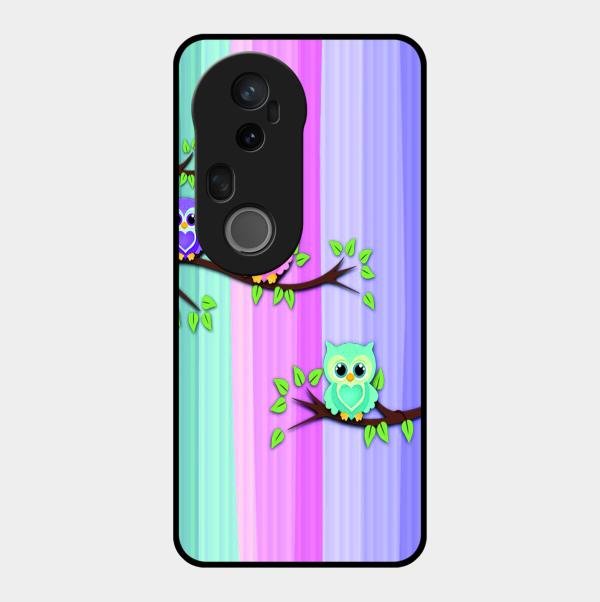 Owl Glossy Metal Case Cover For Vivo T4 Ultra 5G
