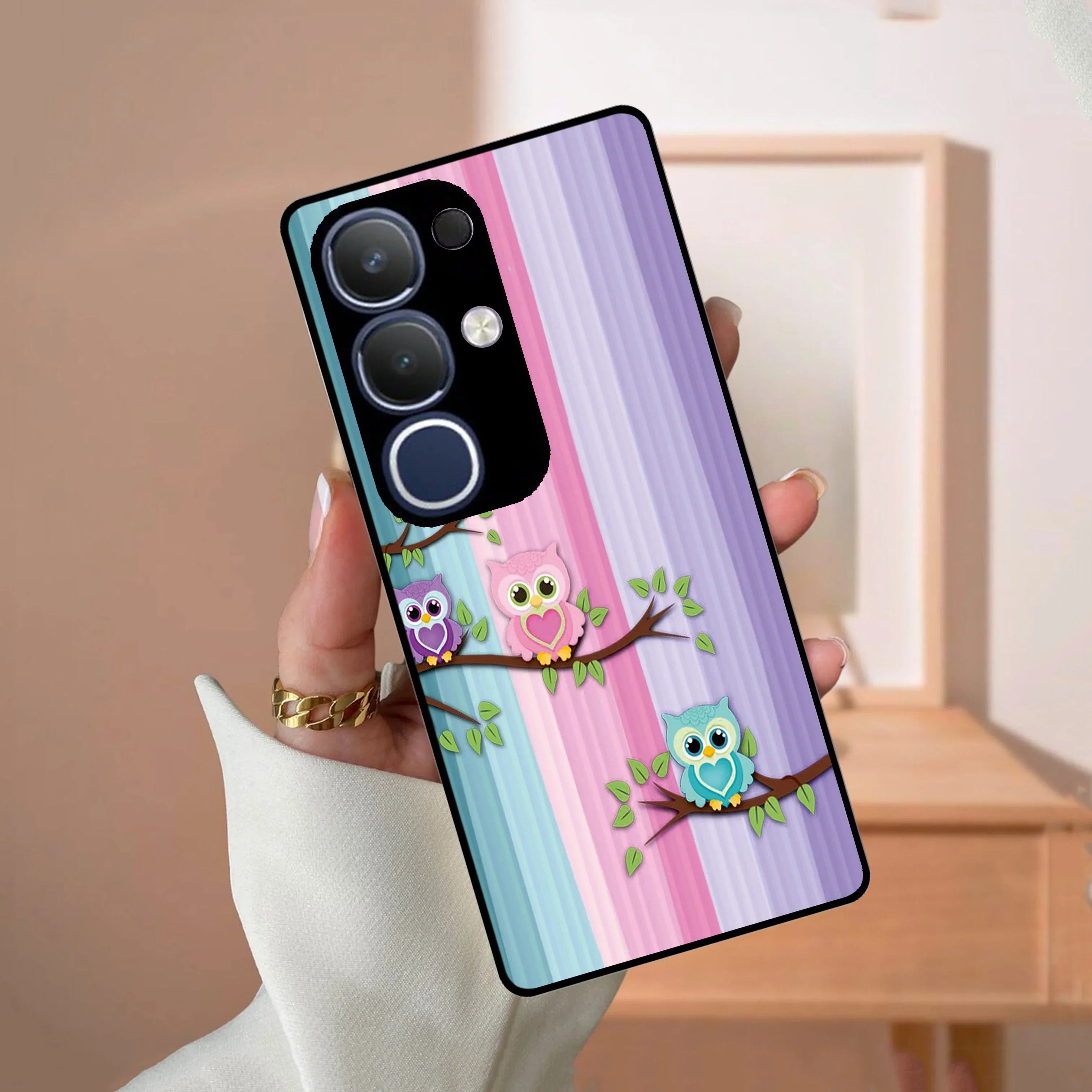 Owl Glossy Metal Case Cover For Vivo - ShopOnCliQ