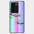 Owl Glossy Metal Case Cover For Vivo V27 5G