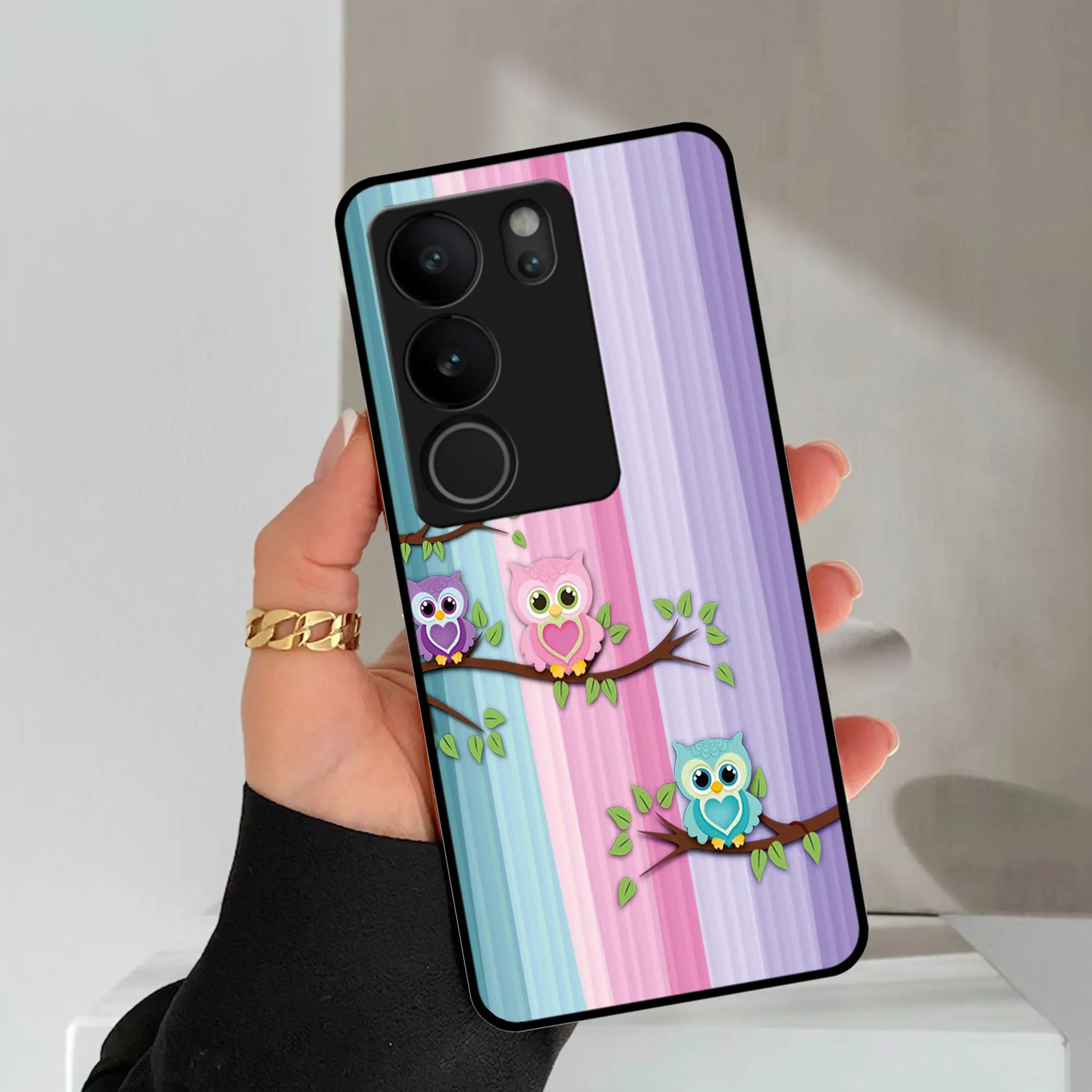 Owl Glossy Metal Case Cover For Vivo - ShopOnCliQ