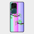 Owl Glossy Metal Case Cover For Vivo V30 5G