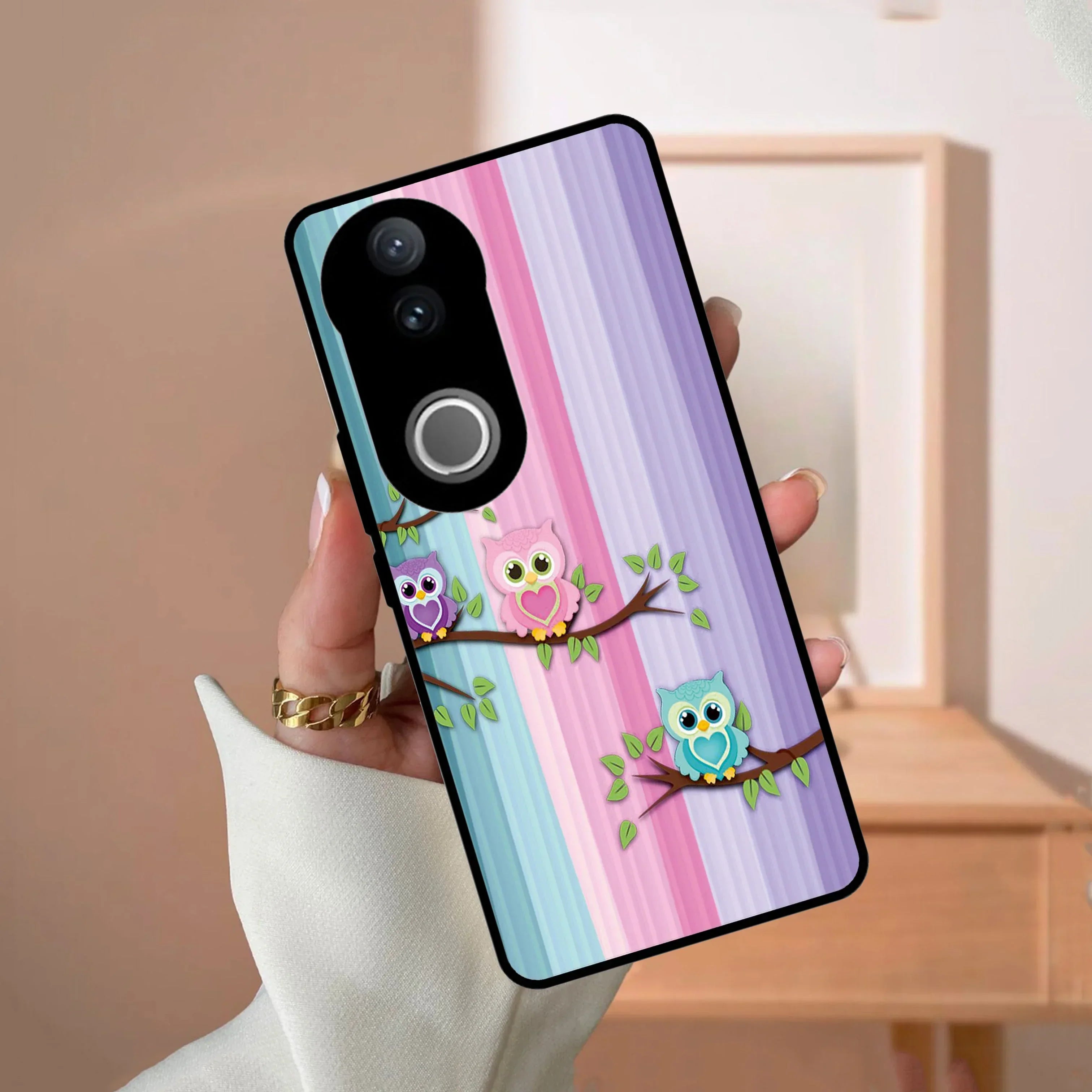 Owl Glossy Metal Case Cover For Vivo - ShopOnCliQ