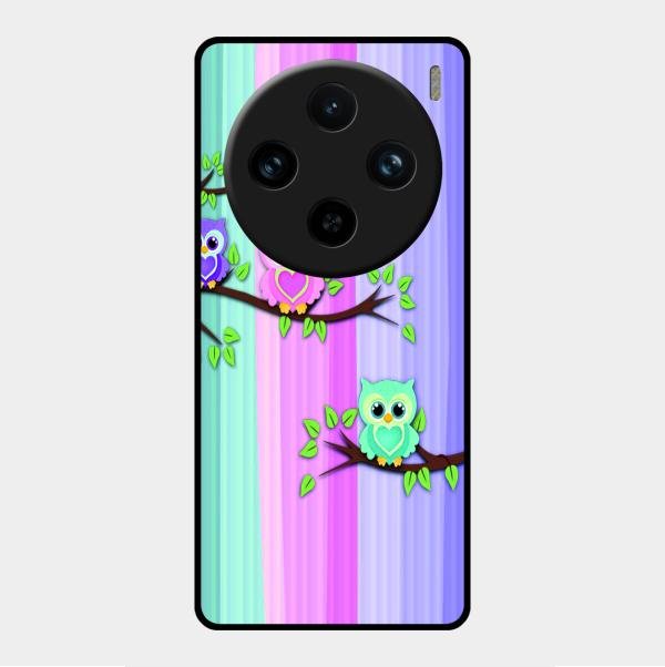 Owl Glossy Metal Case Cover For Vivo X100 Pro 5G