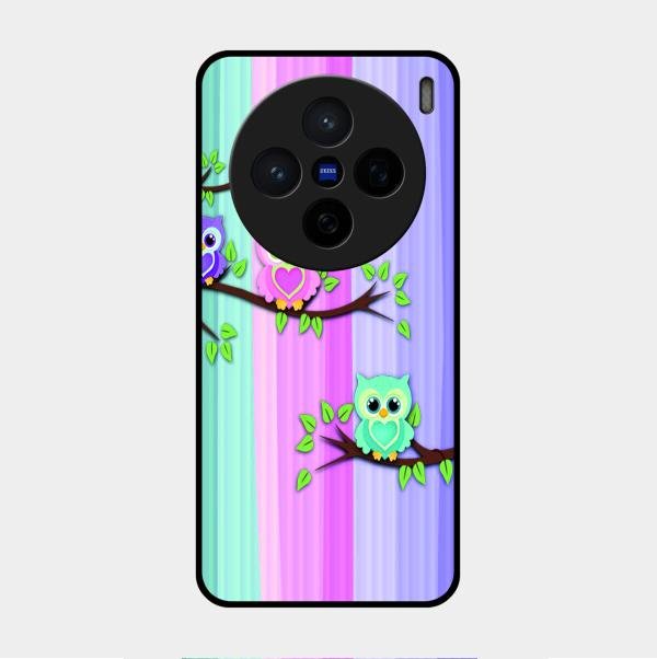 Owl Glossy Metal Case Cover For Vivo X200 5G