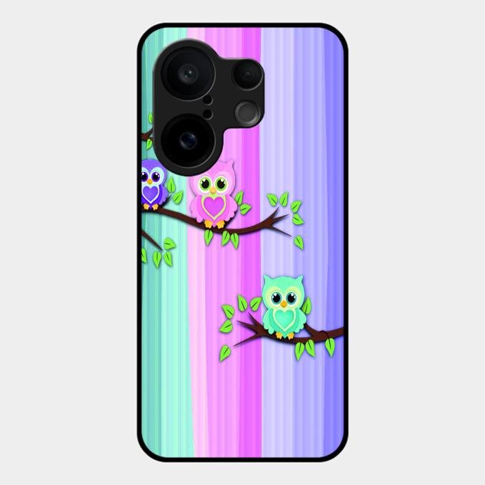 Owl Glossy Metal Case Cover For Vivo X200 Fe 5G