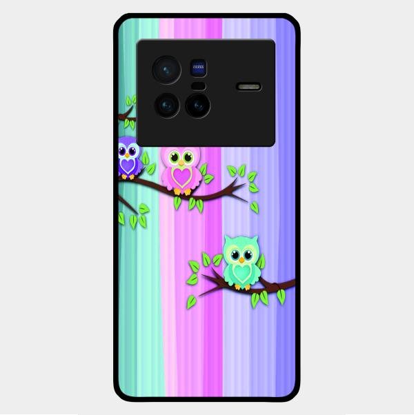 Owl Glossy Metal Case Cover For Vivo X80 5G