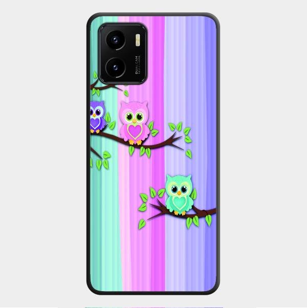Owl Glossy Metal Case Cover For Vivo Y01