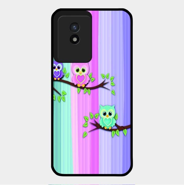 Owl Glossy Metal Case Cover For Vivo Y02T