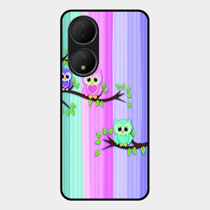Owl Glossy Metal Case Cover For Vivo Y100 5G