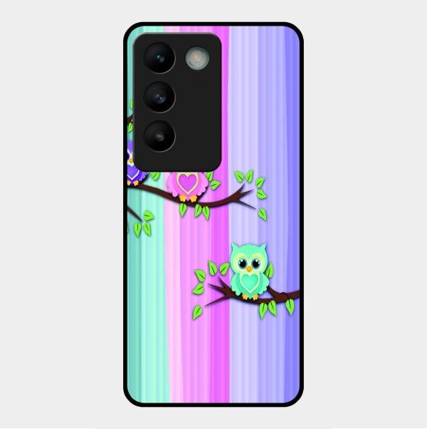 Owl Glossy Metal Case Cover For Vivo Y200E 5G