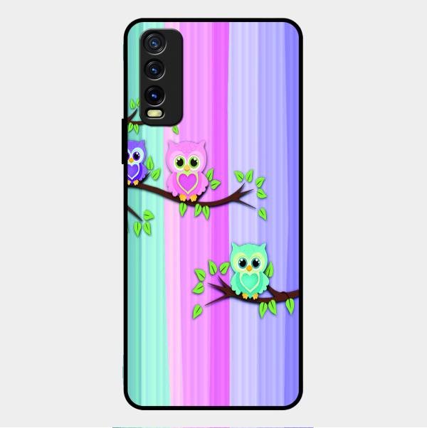 Owl Glossy Metal Case Cover For Vivo Y20T